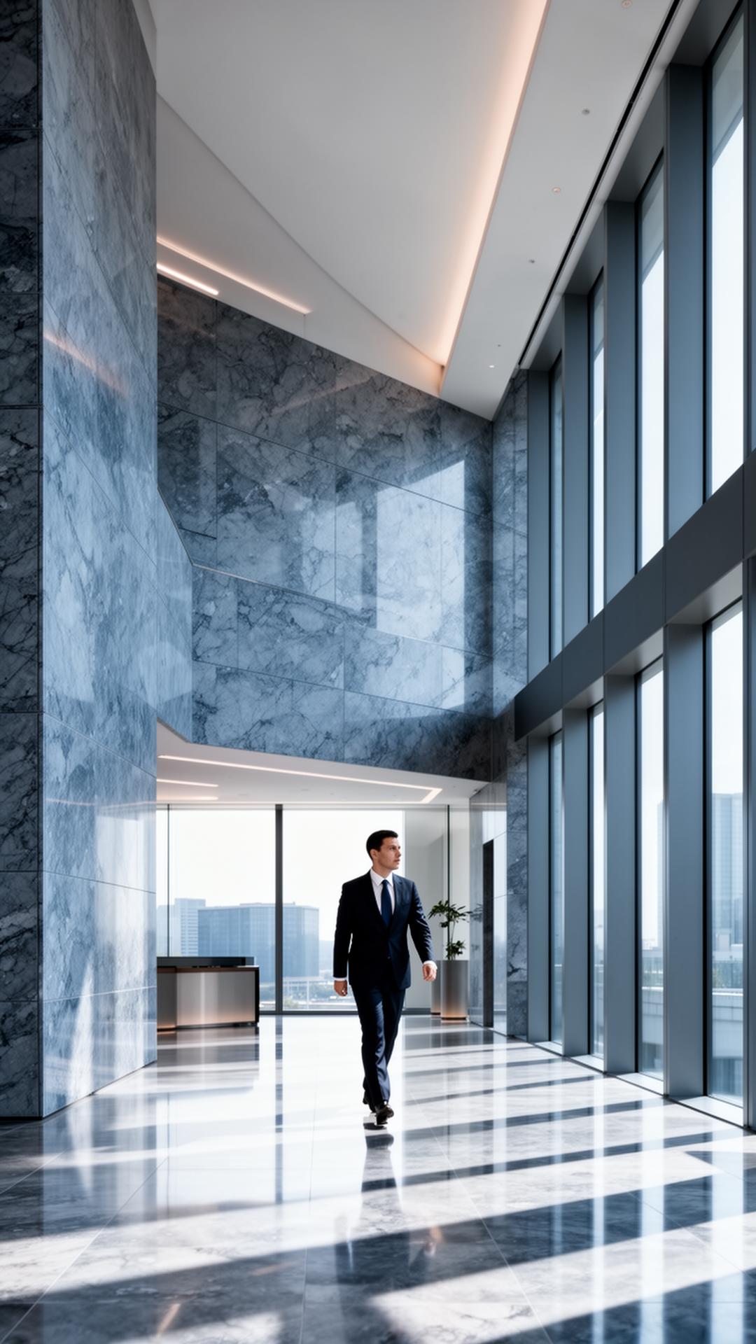Arquitetura corporativa moderna representando estrutura organizacional
